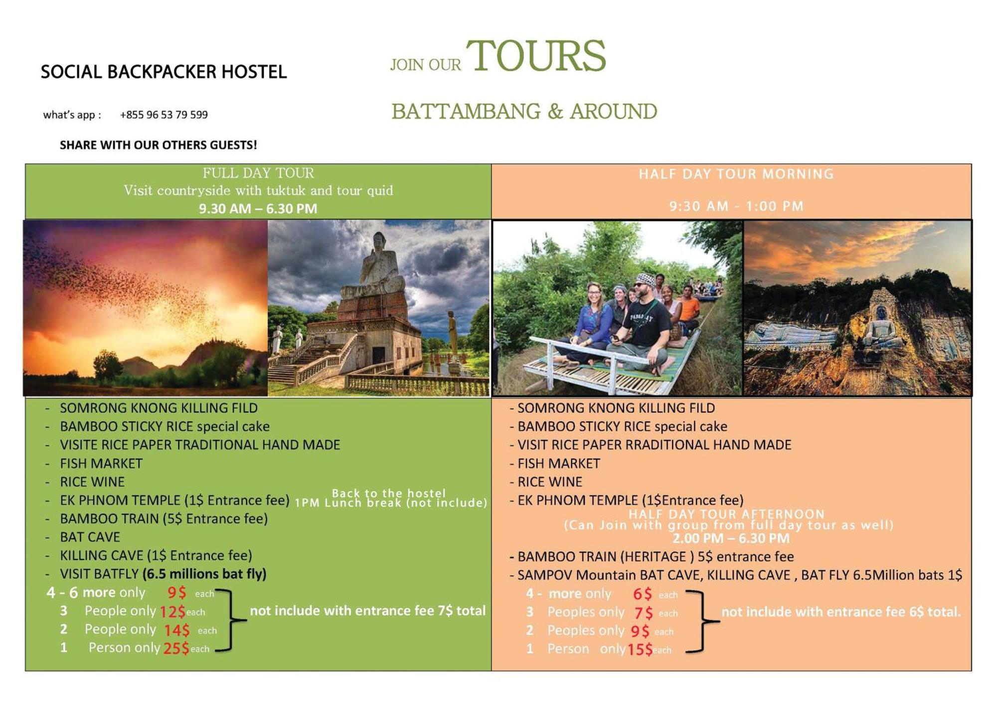 Social Backpacker Hostel & Rooftop Bar Battambang Exterior foto